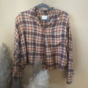 American Eagle Cropped Flannel